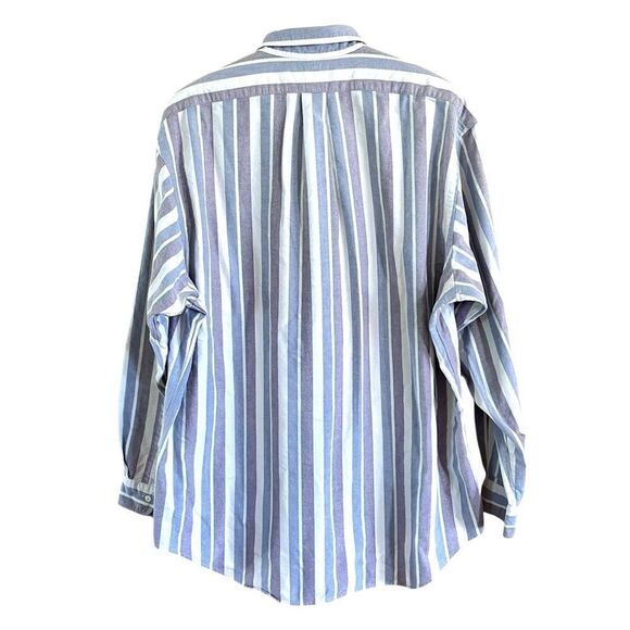 Vintage 90’s Polo Ralph Lauren Striped Crest Oxford Button Down Shirt - Picture 2 of 6